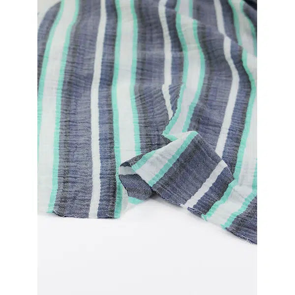 Cotton Double Gauze Fabric - Saltwater Stripes – view 5 – Truro Fabrics