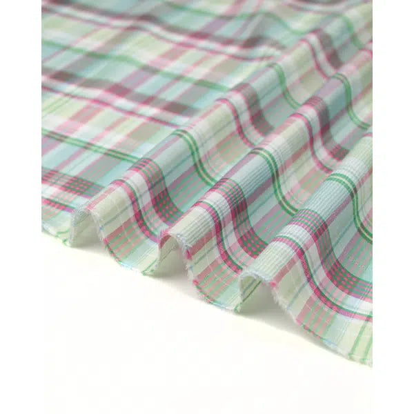 Cotton Jacquard Lawn Fabric - Pastel Plaid – view 5 – Truro Fabrics