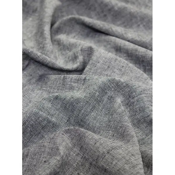 Cotton Linen Chambray Fabric - Coal – view 5 – Truro Fabrics