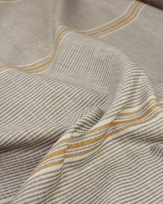 Extra Wide Curtain and Interiors Fabric - Laurie Stripe - Yolk and Barley