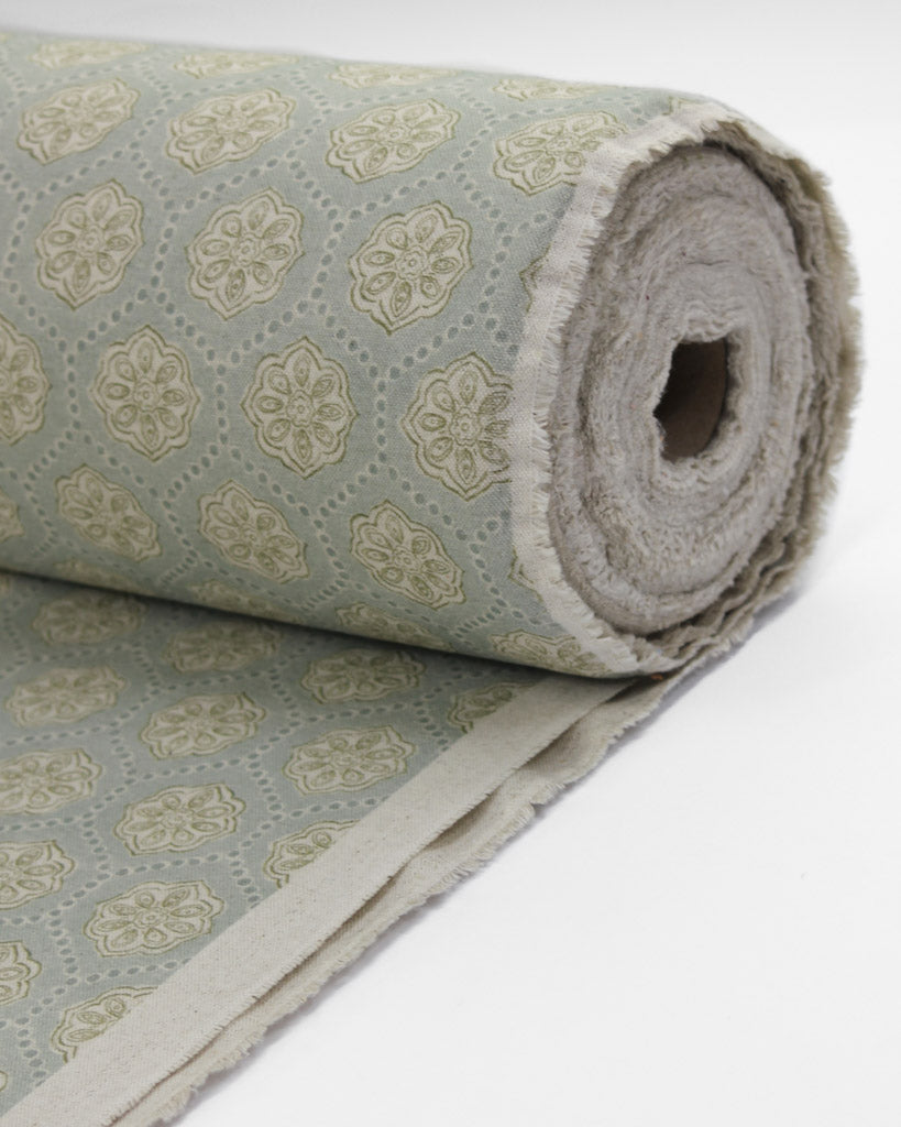 Extra Wide Curtain and Interiors Fabric - Norland - Duck Egg and Sage