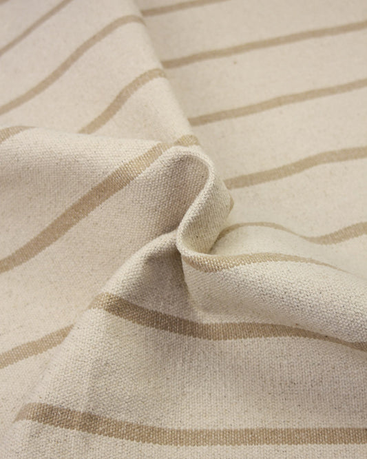 Curtain and Interiors Fabric - Heavy Cotton Stripe - Barley