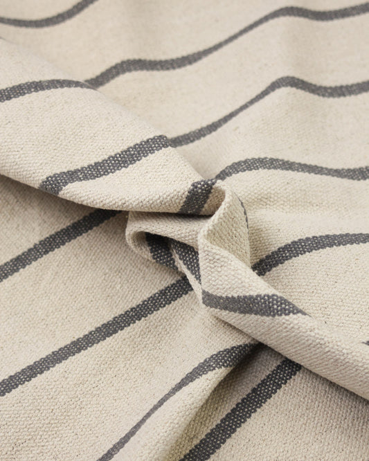 Curtain and Interiors Fabric - Heavy Cotton Stripe - Cobblestone