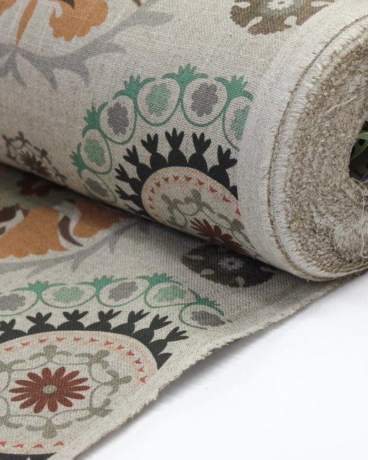 Extra Wide Curtain and Interiors Fabric - Haigha Basil and Clove