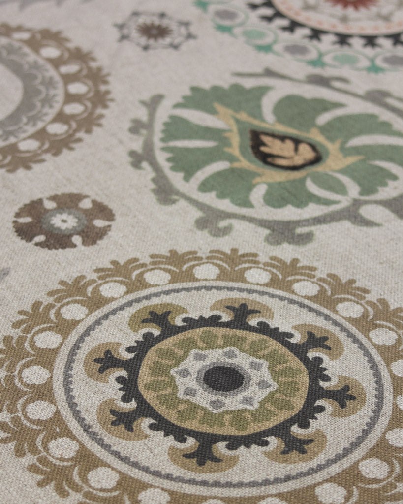 Extra Wide Curtain and Interiors Fabric - Haigha Basil and Clove