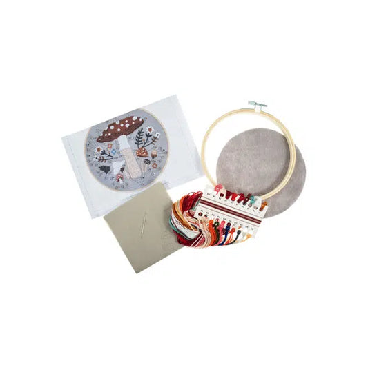 Embroidery Hoop Kit - Woodland Toadstool – view 2 – Truro Fabrics