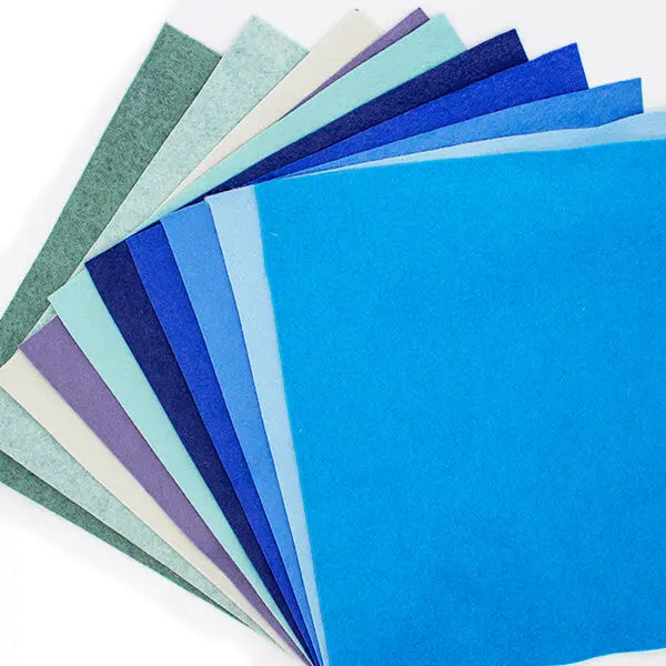 Blue Felt Square Pack - 10 Assorted – Truro Fabrics