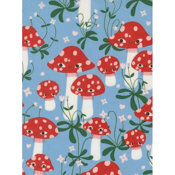 Funny Valentine - Patchwork Cotton - Mushrooms on Sky – Truro Fabrics