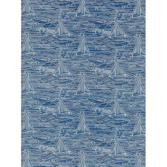 Home Furnishing Fabric - Fin Navy – view 2 – Truro Fabrics