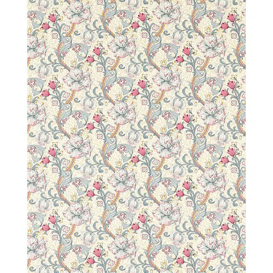 Home Furnishing Fabric - Golden Lily - Dove/Plum – view 2 – Truro Fabrics