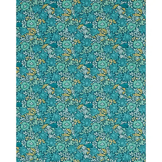 Home Furnishing Fabric - Mallow - Teal – view 2 – Truro Fabrics