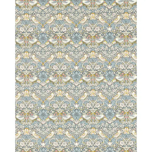Home Furnishing Fabric - Strawberry Thief - Slate/Blush – view 2 – Truro Fabrics