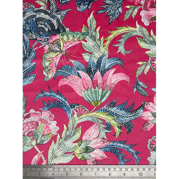 Home Furnishing Velvet Fabric - Ambatik Cerise – view 3 – Truro Fabrics