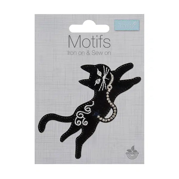 Iron-On Motif Patch - Black Cat – view 2 – Truro Fabrics