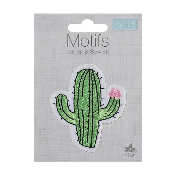 Iron-On Motif Patch - Cactus – view 2 – Truro Fabrics