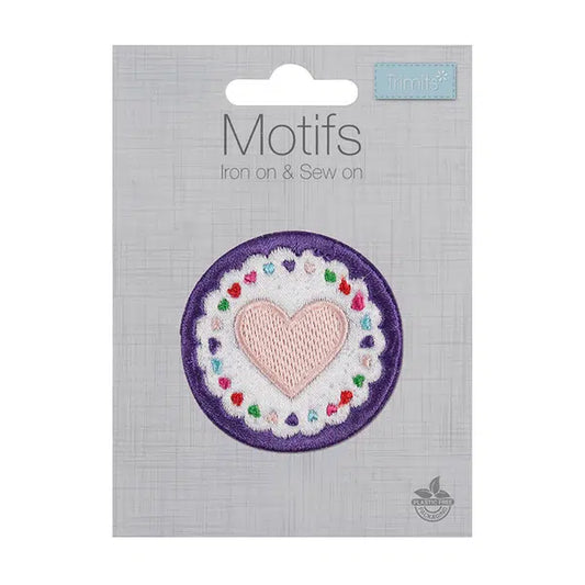 Iron-On Motif Patch - Circle Heart – view 2 – Truro Fabrics
