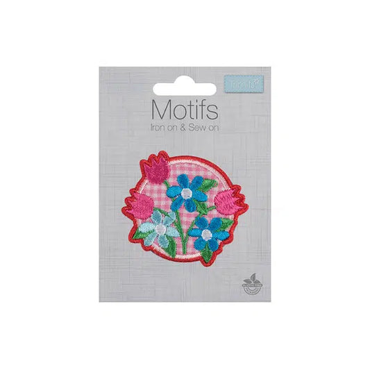 Iron-On Motif Patch - Gingham Floral – view 2 – Truro Fabrics