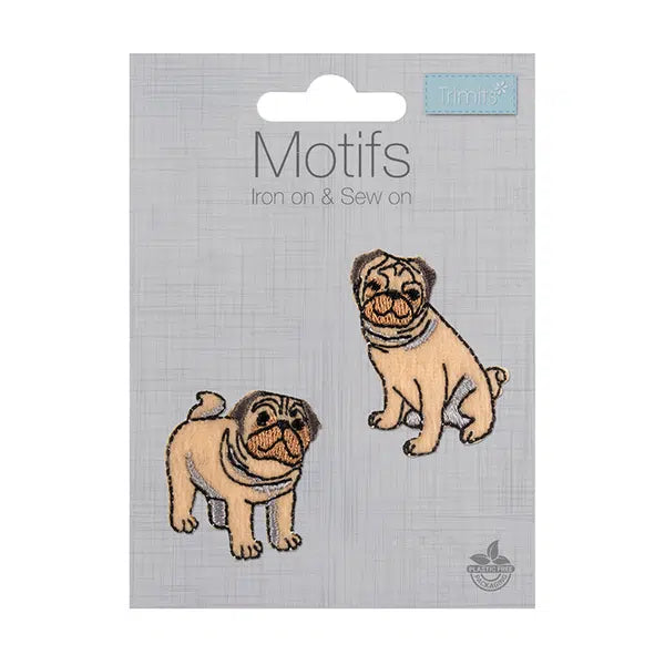 Iron-On Motif Patch - Pugs – view 2 – Truro Fabrics