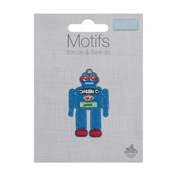 Iron-On Motif Patch - Robot – view 2 – Truro Fabrics