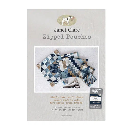 Janet Clare - Patchwork Paper Pattern - Zipped Pouches | Truro Fabrics