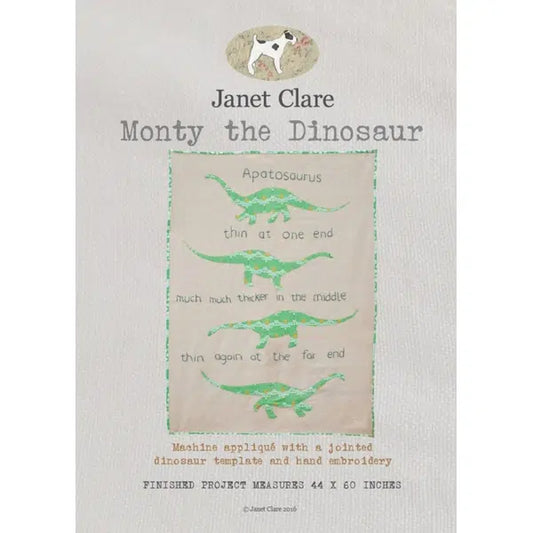 Janet Clare - Patchwork Quilt Paper Pattern - Monty the Dinosaur – view 2 | Truro Fabrics