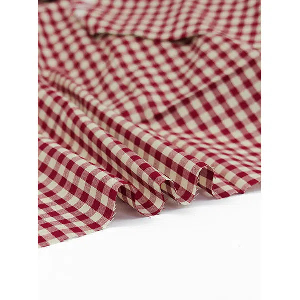 Japanese Cotton Gingham Fabric - 6mm - Cherry | Truro Fabrics