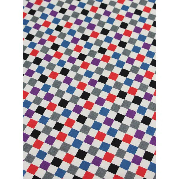 Japanese Linen Look Cotton Fabric – Berry Checkers | Truro Fabrics