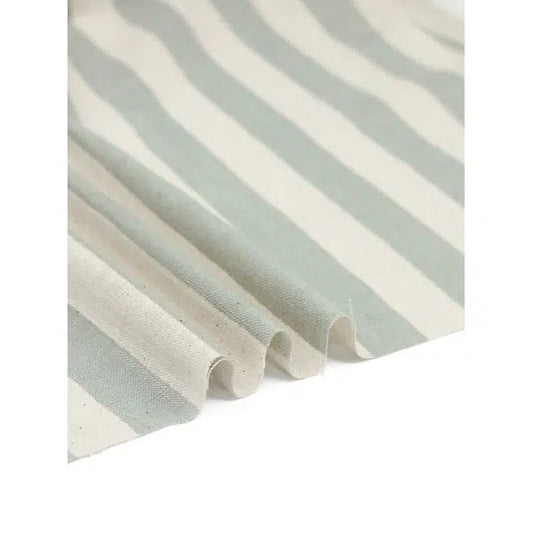 Japanese Linen Look Cotton Fabric – Freehand Stripe Seaglass – view 2 | Truro Fabrics