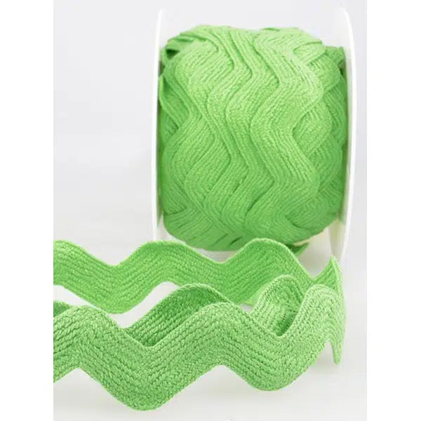 Jumbo Cotton Ric Rac Trim - 12.5mm - Apple Green | Truro Fabrics