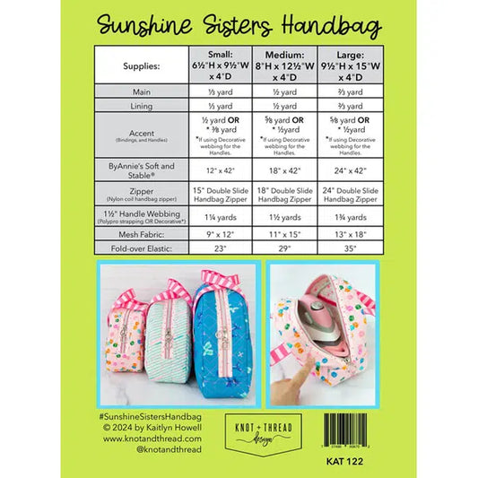 Knot and Thread - Paper Sewing Pattern - Sunshine Sisters Handbag – view 2 | Truro Fabrics