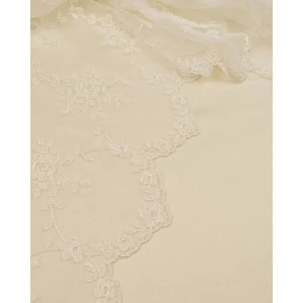 Lace Tulle Fabric - Dainty Floral Ivory – view 7 | Truro Fabrics