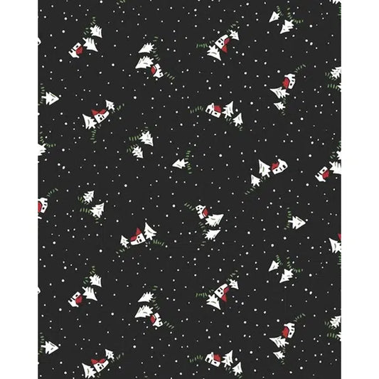 Liberty Lasenby Cotton Fabric - A Woodland Christmas - Christmas Cottage A – view 2 | Truro Fabrics