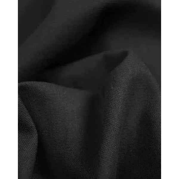 Linen & Cotton Blend Fabric - Black – view 3 | Truro Fabrics