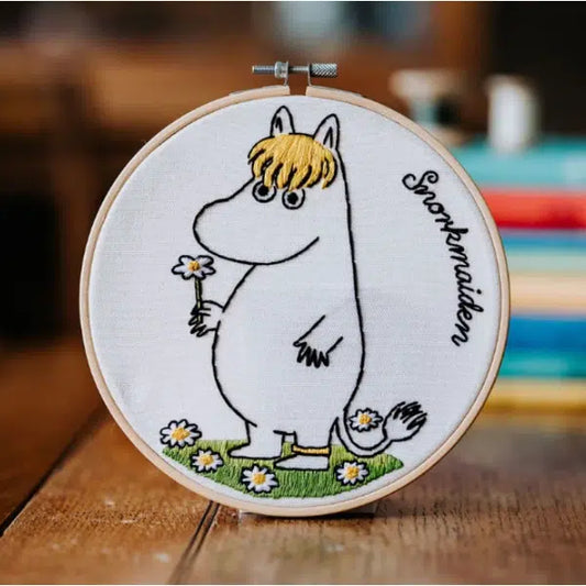 Moomin - Snorkmaiden Daisy Picking Embroidery Kit – view 2 | Truro Fabrics