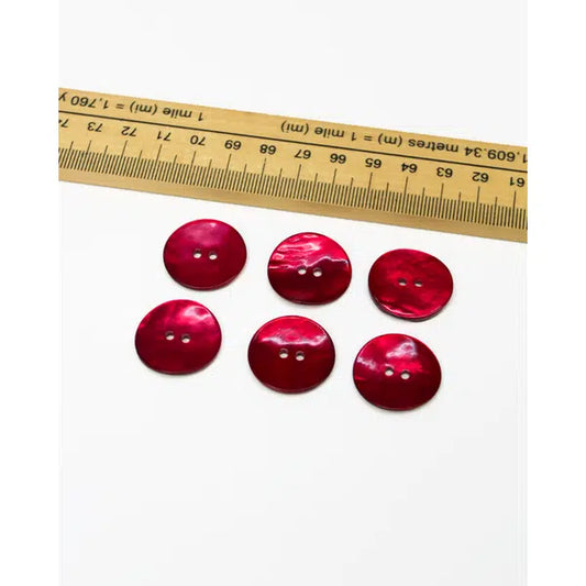 Mother of Pearl Button - Cherry - 23mm – view 2 | Truro Fabrics