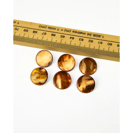 Mother of Pearl Shank Button - Copper - 18mm – view 2 | Truro Fabrics