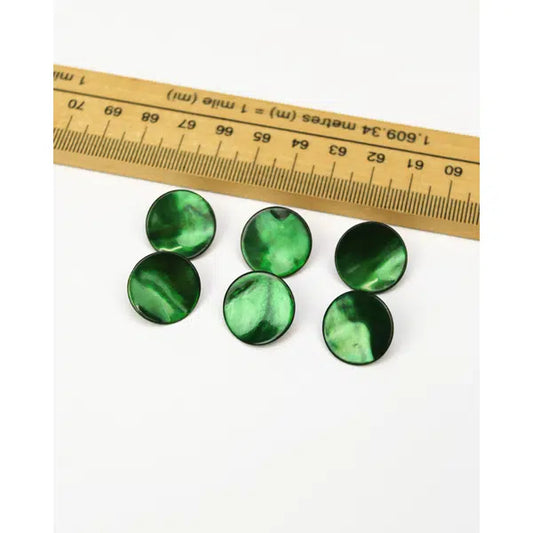 Mother of Pearl Shank Button - Emerald - 18mm – view 2 | Truro Fabrics