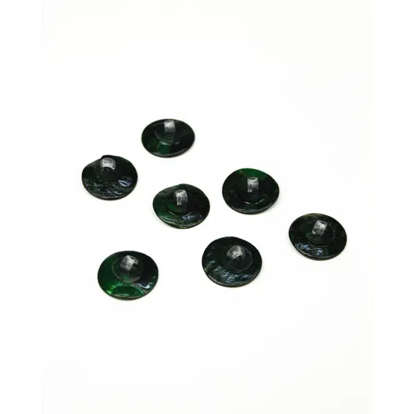Mother of Pearl Shank Button - Emerald - 18mm – view 3 | Truro Fabrics