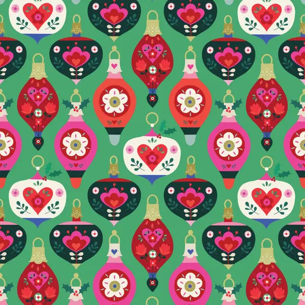 Christmas Patchwork Fabric - Nordic Noel - Baubles – Truro Fabrics