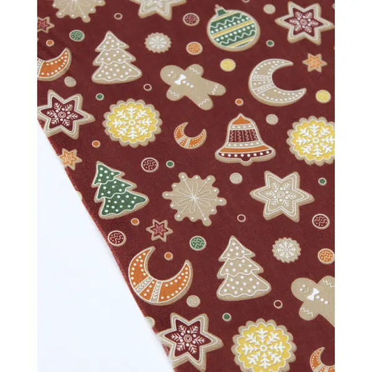 Organic Christmas Cotton Fabric - Cookies – view 2 | Truro Fabrics