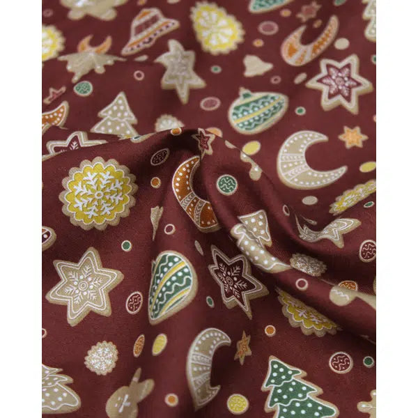Organic Christmas Cotton Fabric - Cookies – view 4 | Truro Fabrics