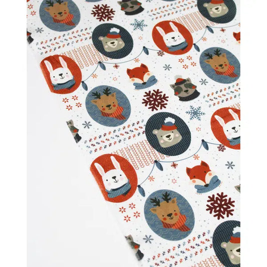 Organic Christmas Cotton Fabric - Cosy Portraits – view 2 | Truro Fabrics