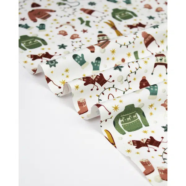 Organic Christmas Cotton Fabric - Winter Woollies – view 4 | Truro Fabrics