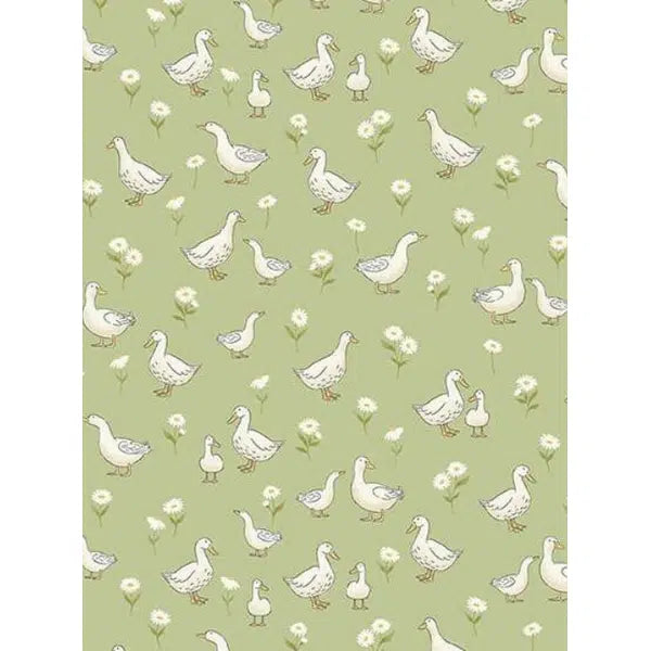 Patchwork Cotton Fabric - Little Ones - Ducks Green | Truro Fabrics
