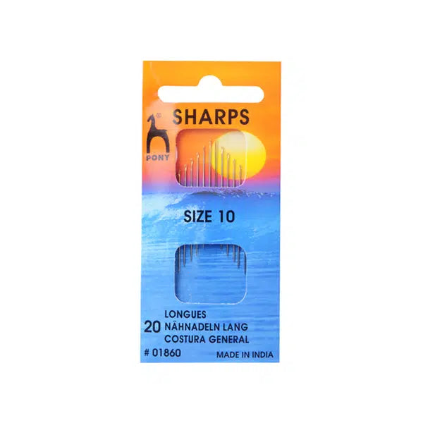 Pony - Sharps Hand Sewing Needles (Size 10) | Truro Fabrics