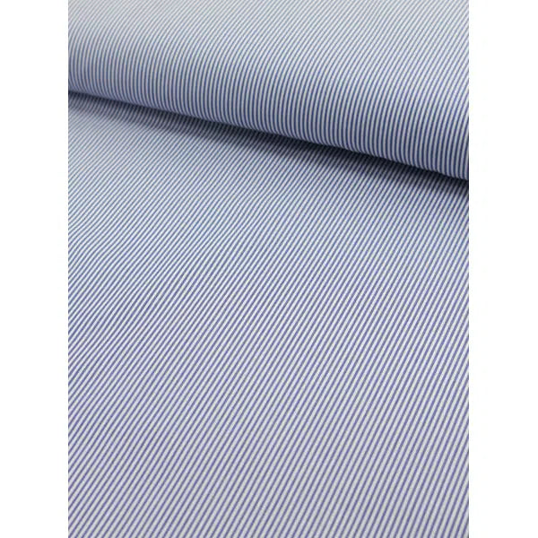 Pure Cotton Poplin Fabric - Blue Candy Stripe – view 4 | Truro Fabrics