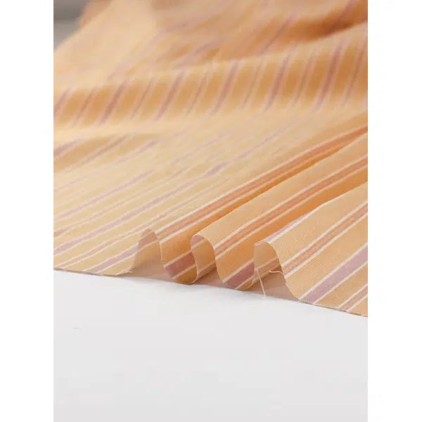 Pure Linen Fabric - Soda Stripe - Peach – view 6 | Truro Fabrics