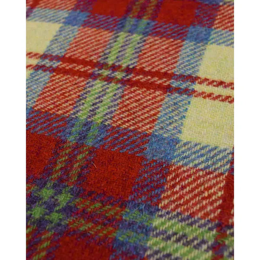 Pure Wool Donegal Tweed Fabric - Red & Blue Plaid – view 2 | Truro Fabrics
