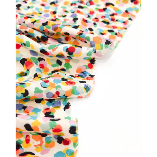 Rayon Challis Fabric - Party Spot - Birthday Cake – view 2 | Truro Fabrics
