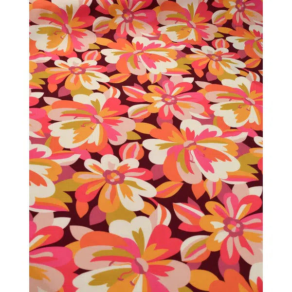 Rayon Challis Fabric - Tapestry - Sunset Bloom – view 4 | Truro Fabrics